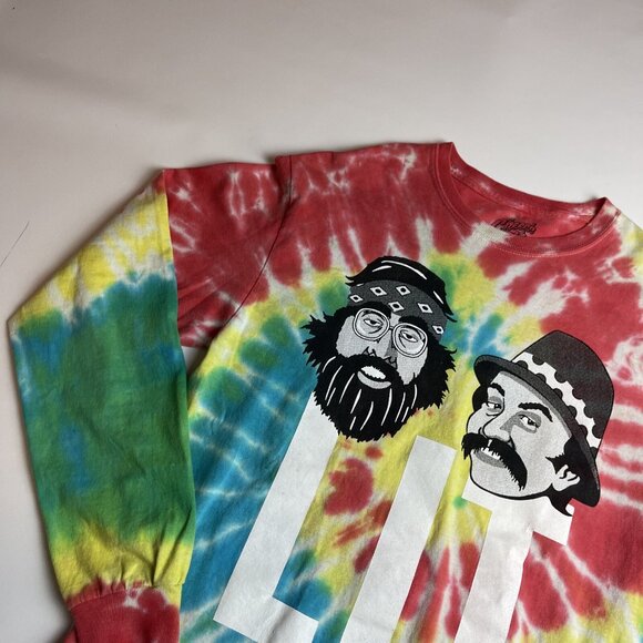 Cheech And Chong Men’s Officially Licensed Lit Tie Dye Long Sleeve T-Shirt SMALL - Picture 4 of 15
